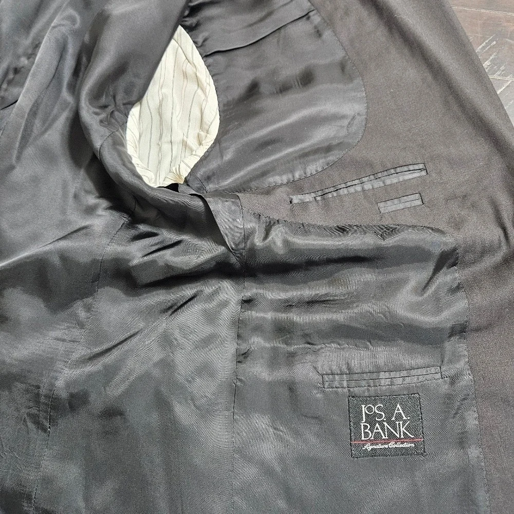 Jos A. Bank Mens 100% Wool‎ Sport Coat Blazer Jacket Wedding Preppy Black 46S